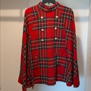 Red tartan cape